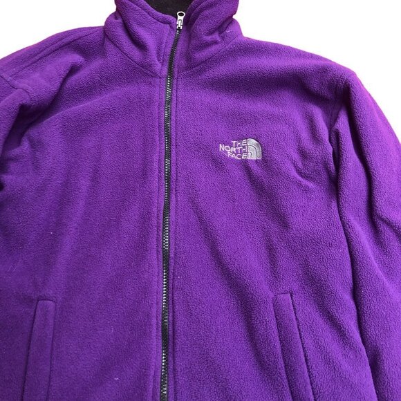 VINTAGE Reversible The North Face Fleece Jacket Black/Purple Medium - Picture 14 of 16